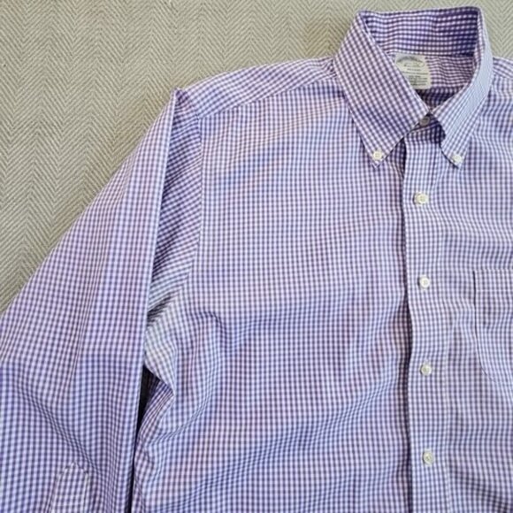 Brooks Brothers Regent Shirt Size 16 1/2 33 Purple Button-Down Quiet Luxury Y2K - Picture 3 of 12